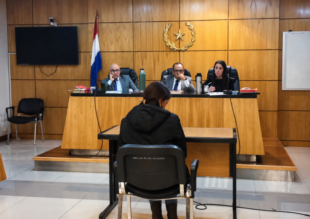 Esposa de Miguel Irala Rivas declara ante el Tribunal de Sentencia durante el juicio a Lorenzo Ferreira Monges en Villarrica.