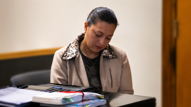 Luz María Benítez, exsecretaria de la Unves, durante el juicio oral
